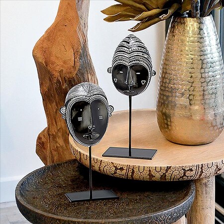 Design Toscano Yohure African Tribal Mask Statue Set